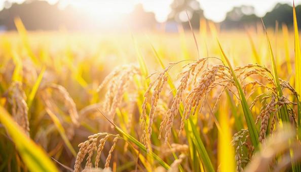 稲穂が実る田園風景 稲穂が実る田園風景の写真
