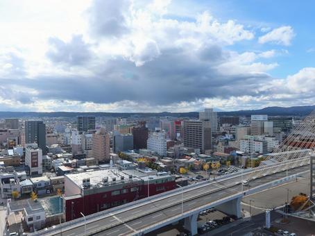 アスパム 展望台からの眺め 南西側 青森県観光物産館,アスパム,13階の写真素材