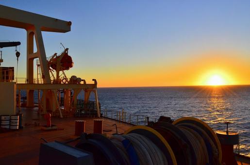 Sunset from a large ship, JPG