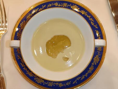 クリームスープ クリームスープ,コース料理,ジュレの写真素材
