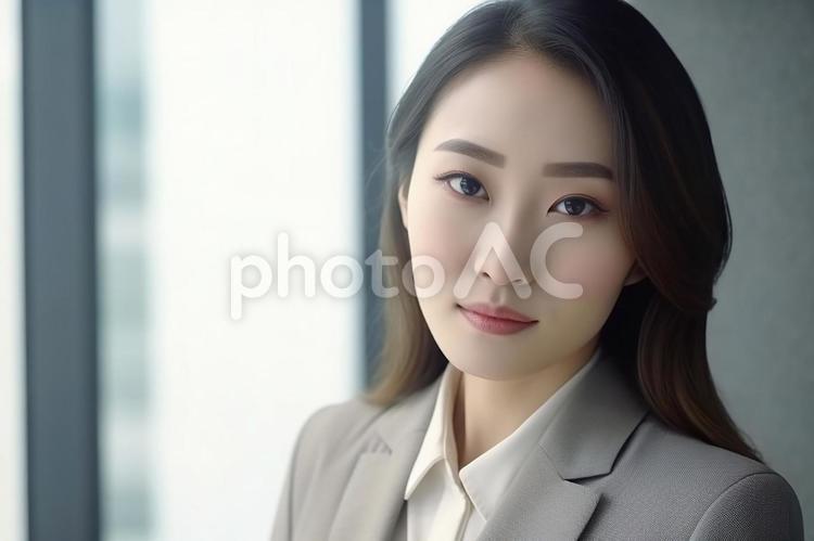 真剣な眼差しのビジネスウーマン 女性,人物,日本人の写真素材