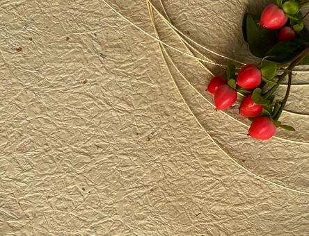 水引とヒペリカムのある背景 正月,背景,正月飾りの写真素材