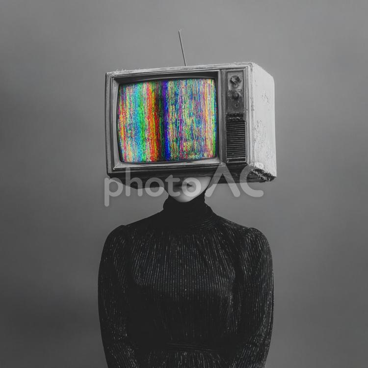 メディア社会の抽象的な表現 テレビ,女性,抽象の写真素材
