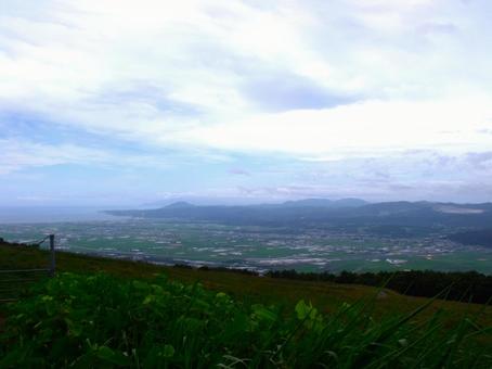 高原から眺める大野平野 高原から眺める大野平野の写真