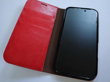 スマホカバー スマホカバー 牛革ケース,レザー,シンプルの写真素材