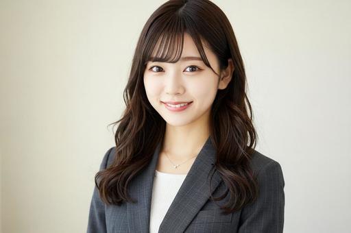 ロングヘアーのOLの写真