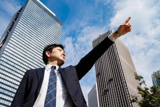 Businessmen in the office district, negocios, hombre de negocios, trabajador de cuello blanco, JPG