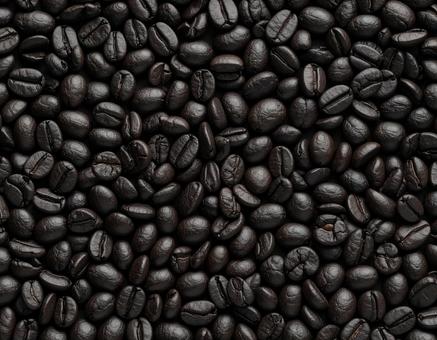 黒い焙煎コーヒー豆集合 黒い焙煎コーヒー豆集合の写真