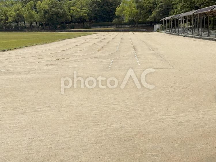 白線が引かれたグラウンド グラウンド,グランド,運動会の写真素材