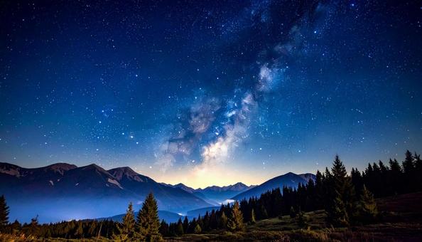 星の綺麗な夜空 満点の星空 星の綺麗な夜空 満点の星空の写真