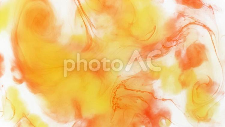 絵の具しずく「オレンジ黄色」 マーブル,マーブル模様,絵の具の写真素材