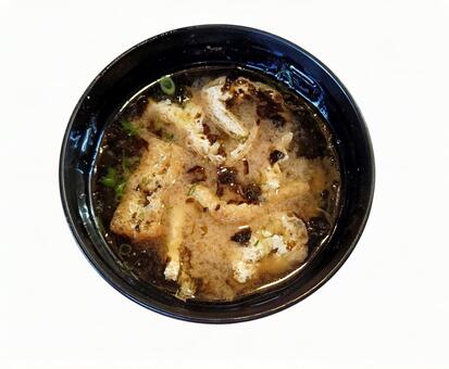 油揚げと海苔の味噌汁 味噌汁,みそ汁,汁物の写真素材