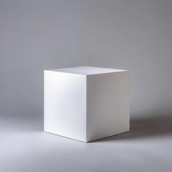 影を持つ白いキューブ 影を持つ白いキューブの写真