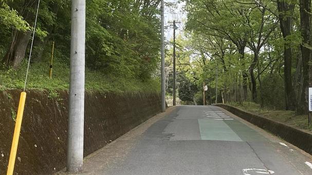 田舎の坂道 田舎の坂道 坂道,上り坂,木の写真素材