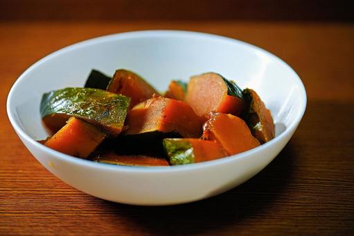 かぼちゃの煮つけ 食事,食卓,カボチャの写真素材