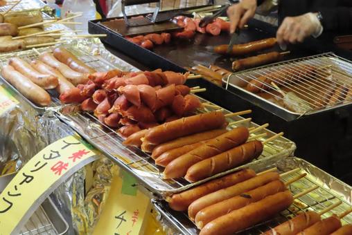 祭りのフランクフルト屋台 祭りのフランクフルト屋台の写真