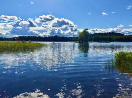 北欧フィンランドの湖畔 北欧フィンランドの湖畔 湖,湖畔,北欧の写真素材