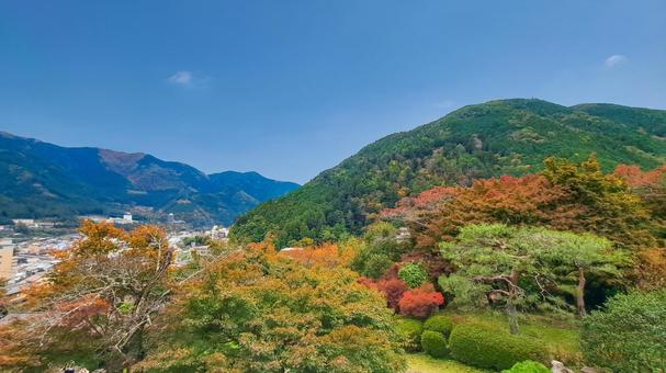 下呂温泉合掌村　歳時記の森から見た景色 下呂温泉,合掌村,眺めの写真素材