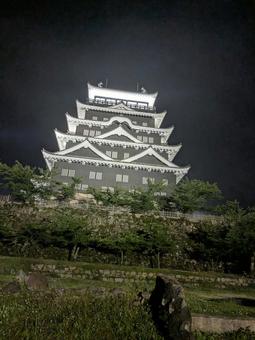 Photo, fukuyama castle, city, steel plate lining, 