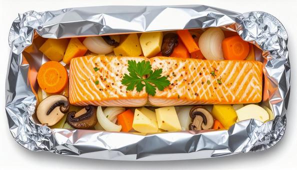 鮭のホイル包み焼き 鮭のホイル包み焼きの写真