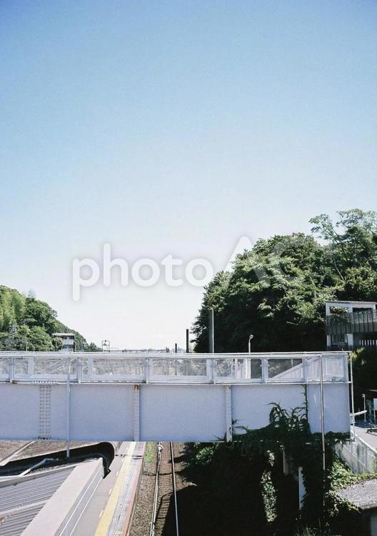 線路と空 秋,自然,風景の写真素材