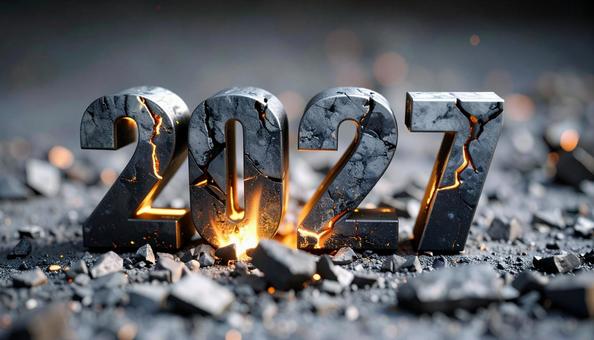 立体 数字 2027 鎮火 炭 立体 数字 2027 鎮火 炭の写真