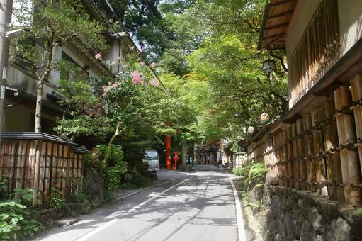 貴船の街並み、京都府京都市 貴船の街並み、京都府京都市 貴船,街並み,道路の写真素材