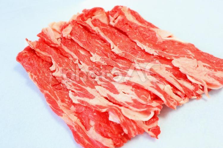 国産牛肉うす切り（ロース） 生肉,国産,うす切りの写真素材