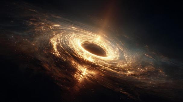 光に包まれたブラックホールの幻想的な姿 光に包まれたブラックホールの幻想的な姿の写真