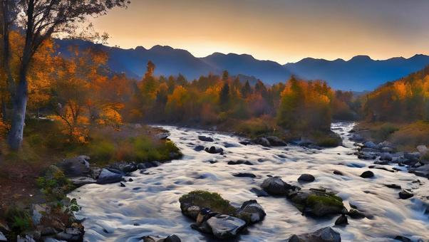 beautiful autumn sunrise, JPG beautiful autumn sunrise, autumn, chuan, nostalgic, JPG