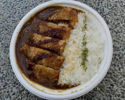 カツカレー テイクアウト コンビニ弁当 カツカレー テイクアウト コンビニ弁当 カツカレー,カツ,カレーの写真素材
