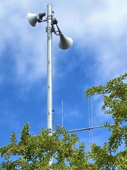 防災無線 防災無線,拡声器,緊急放送の写真素材