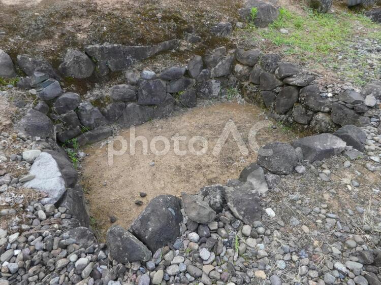 一乗谷侍屋敷石積施設跡 一乗谷,一乗谷朝倉氏遺跡,朝倉氏遺跡の写真素材