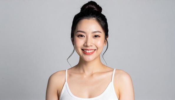 笑顔の日本人女性の美しいポートレート 笑顔の日本人女性の美しいポートレートの写真