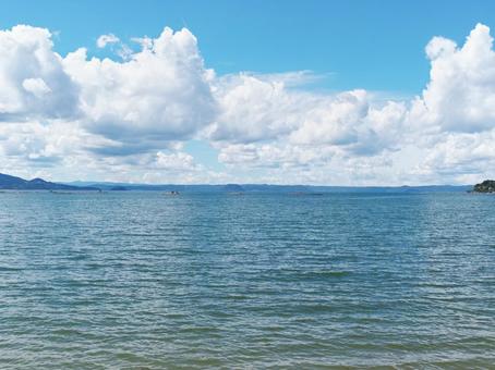 水平線 Ptn.A 海,おだやか,秋の写真素材