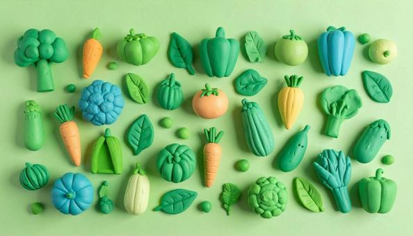 粘土野菜の八百屋風背景 粘土野菜の八百屋風背景の写真
