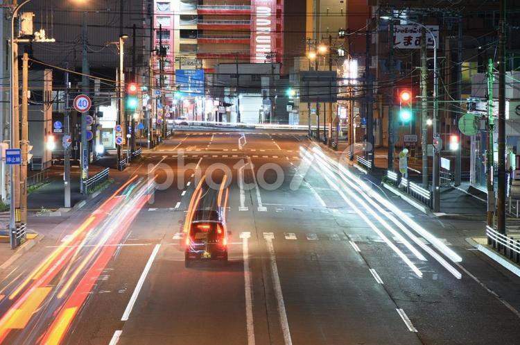 函館駅前の道路 北海道,函館,観光地の写真素材