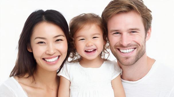 国際結婚した家族の写真