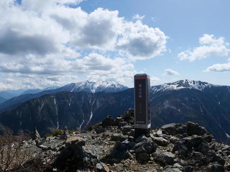 笹山山頂 笹山山頂 笹山,黒河内山,早川町の写真素材