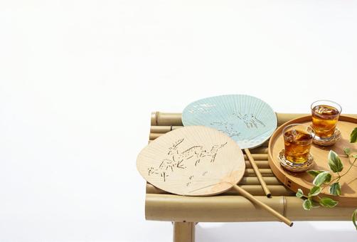 夏イメージ　縁側 縁台,白竹,椅子の写真素材