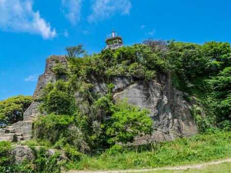【神奈川県】横須賀市・鷹取山の巨大な岩壁 鷹取山公園,神奈川県,横須賀市の写真素材