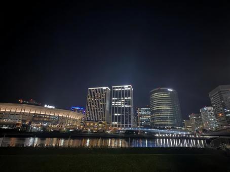 横浜の夜景 夜景,横浜,横浜駅の写真素材