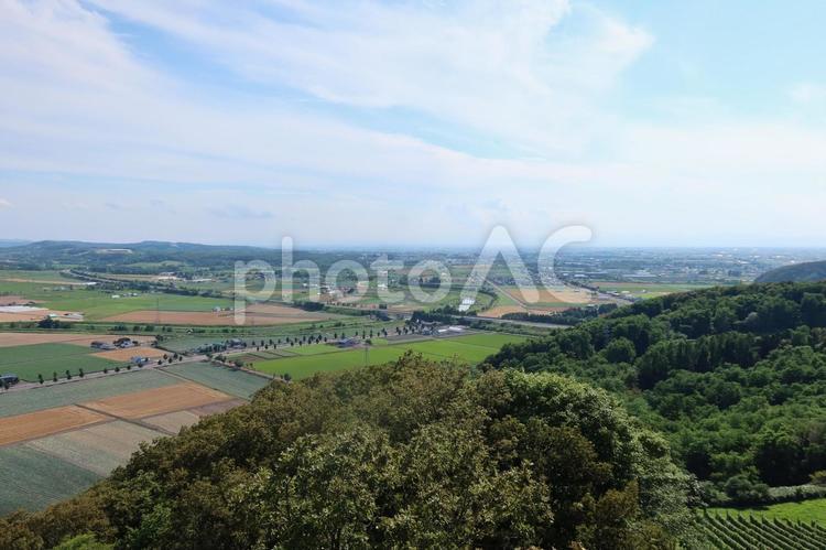 展望台から見下ろす街 山,田畑,農村の写真素材