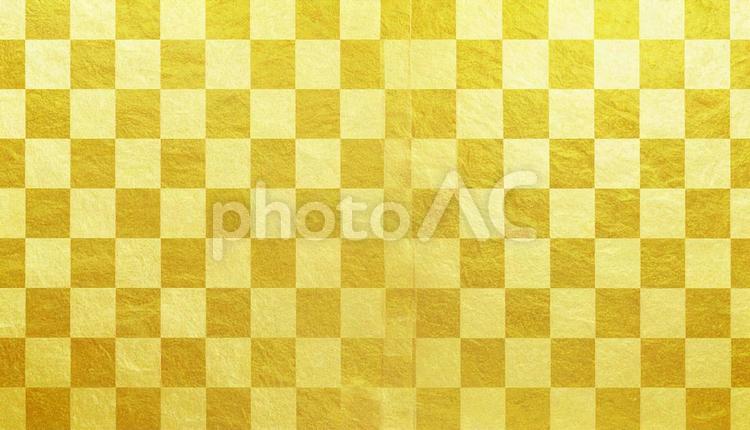 伝統和柄の和紙　金色 金,豪華,市松模様の写真素材