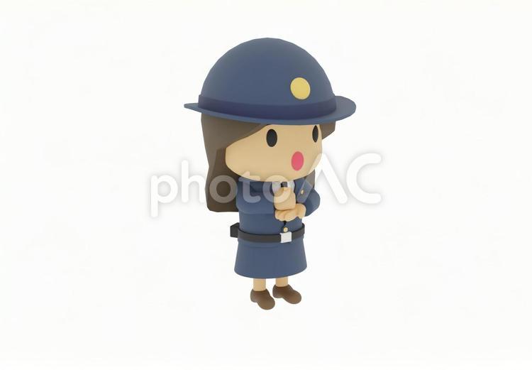 手を打ちなるほどと納得する警察警官 婦警 婦警,警察官,警察の写真素材
