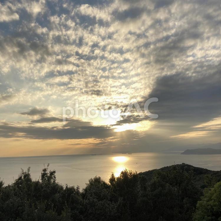 加太　夕焼け 和歌山県,加太,夕焼けの写真素材