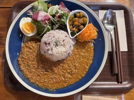 カレーライス カレーライス カフェ,ランチ,ランチプレートの写真素材