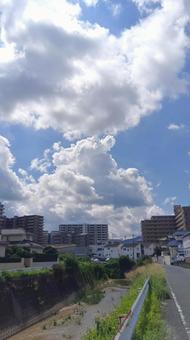 入道雲　-　那珂川市　 入道雲,夏空,地方の写真素材