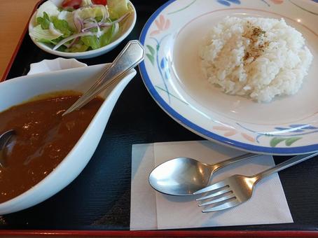 Cafeteria curry and salad set menu, JPG