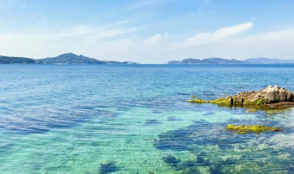 Photo, beautiful sea, sea, seto inland sea, 